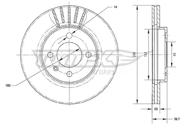 TOMEX BRAKES stabdžių diskas TX 70-18